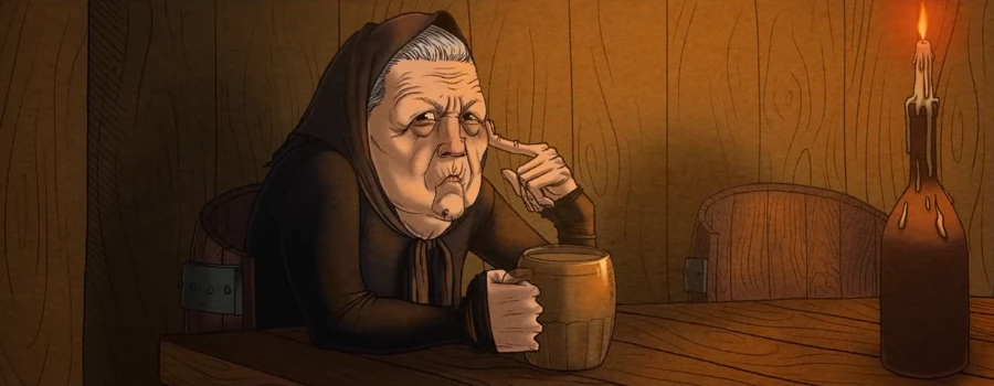 Старуха в чёрном платке